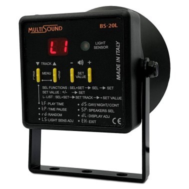 Dispositivo Acústico Afastar Aves MultiSound BS-20L – Estorninhos, Pombos, Gaivotas