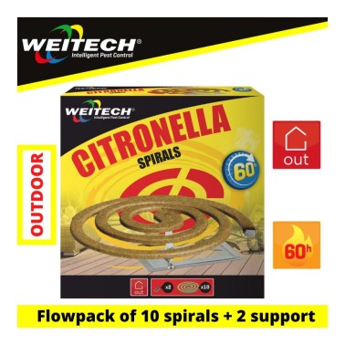 Espirais antimosquitos de citronela Weitech WK8021 | 60 h