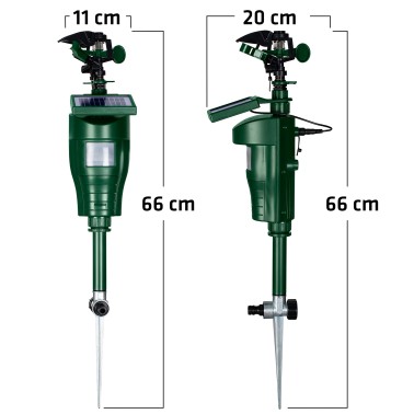 Dimensões do Aspersor com Sensor de Movimento - Repelente de Animais