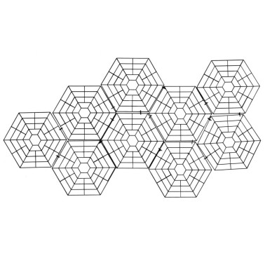 Protetores Flutuantes para Tanques - 9 Peças Hexagonais Unidas com Clipes