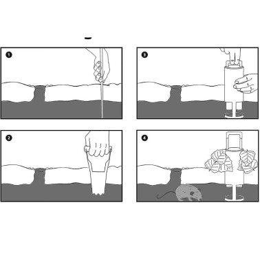 Instruções de Instalação da Armadilha para Toupeiras Pequenas
