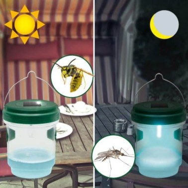 Armadilha Solar captura vespas durante o dia e mosquitos durante a noite